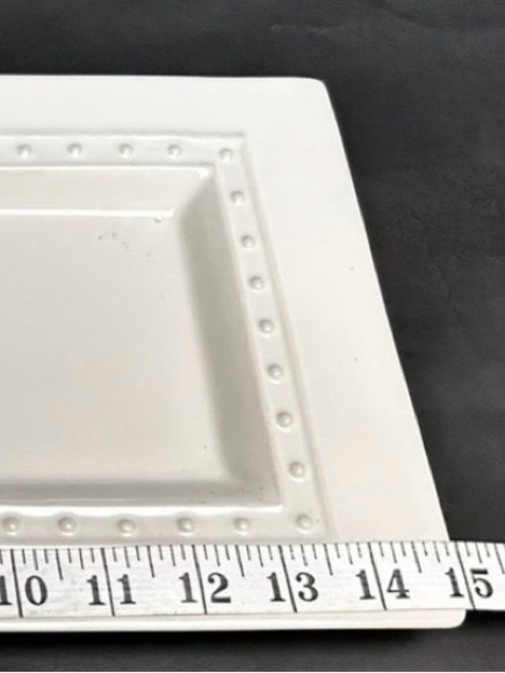Nora Fleming White Decorative Rectangular Ceramic Tray w/ Wedding Bells- Retired - Picture 5 of 7
